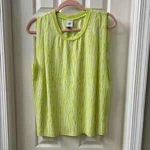 CAbi Lime Patterned Tank Top